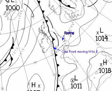 Weather chart for 1200GMT 10/08/2003